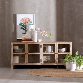 Witryna z litego drewna mango w naturalnym kolorze 160x71 cm – Ixia