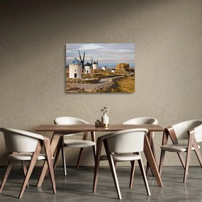 Obraz na szkle - Wiatraki Consuegra, Hiszpania (70x50 cm)