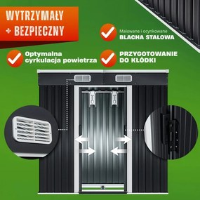 Domek narzędziowy L do ogrodu antracytowy Jurhan