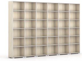 Biblioteka SILVER LINE, 6 kolumn, 2230 x 3600 x 400 mm, dąb naturalny