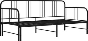 Czarne Metalowe Łóżko Rozkładane 90X200 Cm P7-L65