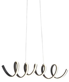 Designerska lampa wisząca czarna z możliwością ściemniania, w tym LED, duża - Twisted