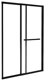 Parawan nawannowy przesuwny w kolorze czarnym matowym z wieszakiem na ręczniki – 120 × 140 cm – WAIMEA