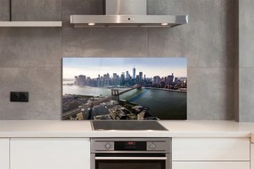 Panel szklany do Kuchni Architektura Miasta: Most i Wieżowce