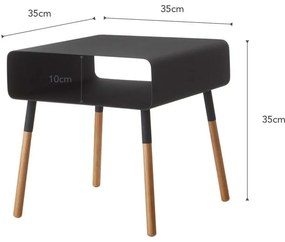 Czarny stolik YAMAZAKI Plain, wys. 35 cm