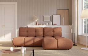 Masseno Narożnik CORSO z funkcją spania i pojemnikiem na pościel Narozniki L, Rozkładana sofa - Ceglasty, NOW OR NEVER 54