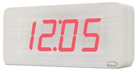 Duży zegar elektroniczny budzik led drewniany cyfrowy stojący termometr dat