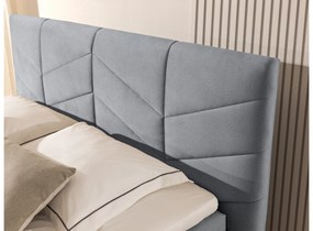 Łóżko kontynentalne Penia 160x200 z pojemnikami - popielaty welur hydrofobowy Element 24