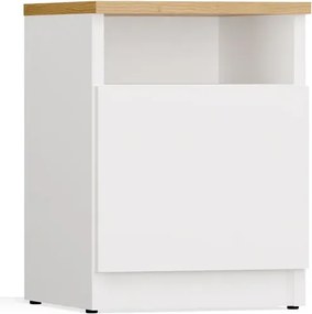 Szafka nocna do sypialni biała + dąb artisan L9-E03