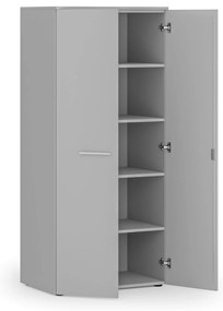 Szafa biurowa z drzwiami PRIMO GRAY, 800 x 500 x 1781 mm, szary