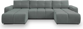 Masseno Narożnik DUCA z funkcją spania i pojemnikiem na pościel Narozniki U, Rozkładana sofa - Szary, CURIO 93
