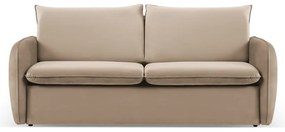Beżowa aksamitna rozkładana sofa 194 cm Vienna – Cosmopolitan Design