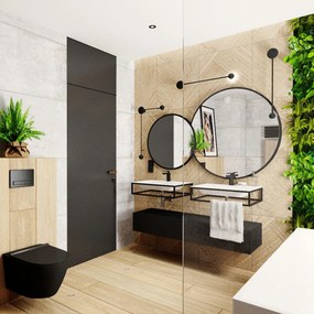 Deska sedesowa czarna typu Slim 46 x 36 cm do wiszącej miski WC DECOS matt black