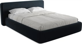 Łóżko 200 x 225 - z weluru - królewski niebieski - KIANA