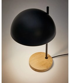 Czarna/w naturalnym kolorze lampa stołowa z metalowym kloszem (wysokość 48,5 cm) Catlar – Kave Home