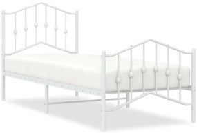 Białe metalowe łóżko loftowe 100x200 cm - Honta