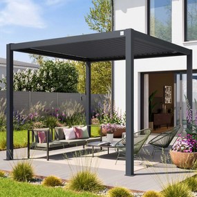 PRIMEYARD 3x3m Pergola Premium, lamelowa, antracyt - (400122)