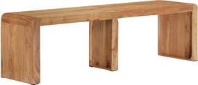 Ławka z litego drewna akacjowego 160x38x45 cm, styl rustykalny naturalny, solidna i unikalna
