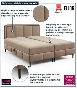 Beżowe łóżko kontynentalne dwuosobowe - 5 rozmiarów A7-B97