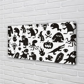 Obraz na płótnie Czarne Stwory na Białym Tle