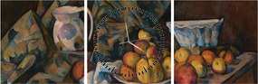 Obraz - Paul Cézanne, Still Life with Apples and Peaches, reprodukcje (z zegarem) (90x30 cm)