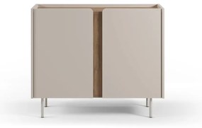 Kremowo-naturalna szafka w dekorze dębu 100x82,5x40 cm Lucile – Marckeric