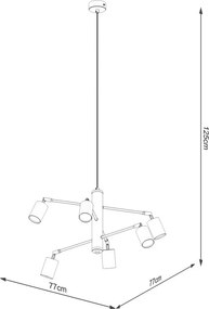 Czarna metalowa lampa wisząca Virta – Sollux