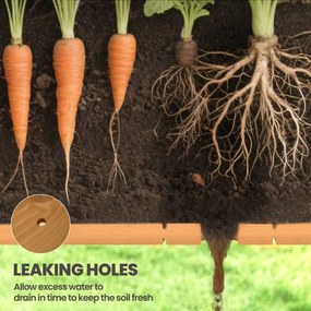 Outsunny Elegancka Podwyższona Grządka z Drewna Świerkowego z Otworami Nawadniającymi, Idealna na Balkon i Ogród