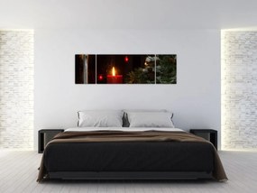Obraz - Świecąca świeca bożonarodzeniowa (170x50 cm)