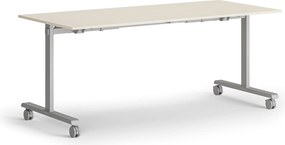 Mobilny stół MATCH, 180x80 cm, szara podstawa, brzoza