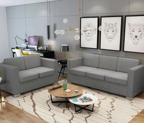 Tapicerowany komplet wypoczynkowy Telva 3X - Jasnoszary