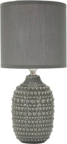 Szara lampa stołowa ceramiczna z tekstylnym kloszem (wysokość 30,5 cm) Points – Mauro Ferretti