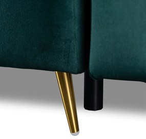 Sofa z Funkcją Spania SEUL Rozkładana Dwuosobowa Welurowa Zielona Nowoczesna do Salonu