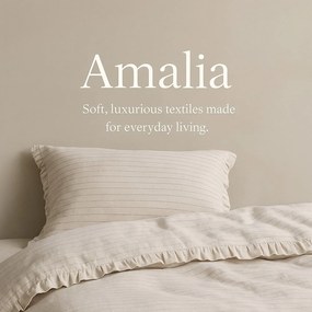 Beżowa pościel dwuosobowa z bawełny renforcé 240x220 cm Amalia Striped – Mila Home Luxury