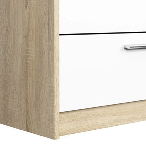 Biało-naturalna szafa w dekorze dębu z drzwiami przesuwnymi 121x200 cm Line – Tvilum