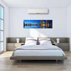 Zdjęcie - Rotterdam nocą (170x50 cm)