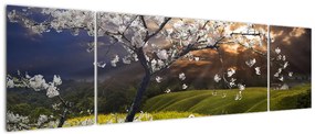 Obraz - Kwitnące drzewo w krajobrazie (170x50 cm)