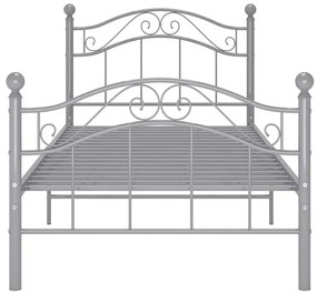 Szare metalowe łóżko pojedyncze 100x200 cm - Iroz