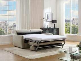 Kanapa 3-osobowa rozkładana typu express w tkaninie jasnoszarej SOVALI