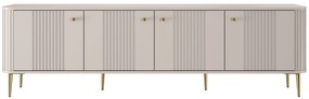 Szafka RTV Vesper 4D 187 cm - kaszmir / złote nogi