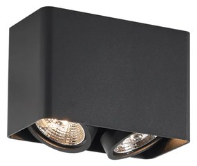 Designerski reflektor natynkowy czarny GU10 70 mm 2-punktowy obrotowy i uchylny - VoxDesignerski Oswietlenie wewnetrzne