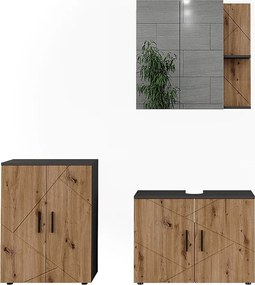 Zestaw mebli łazienkowych antracyt/artisan 80x30x59 irma