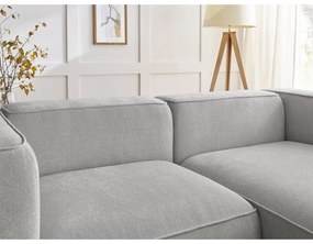 Jasnoszary narożnik z materiału bouclé (prawostronny) Zephyr – Bobochic Paris