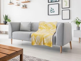 Żółty koc z mikropluszu FIEN, 150x200 cm