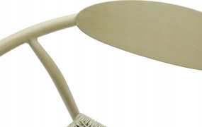 Krzesło Ogrodowe Beżowe 56x61x74,5 cm Plecione Naturalne Sznurki Nowoczesne