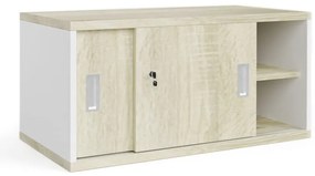 Nadstawka z przesuwnymi drzwiami MIRELLI, 800 x 400 x 400 mm, biały/dąb sonoma