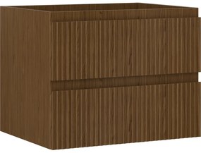 Mexen Rivel szafka łazienkowa podumywalkowa 60 cm, 2 szuflady, ryflowana , orzech - 91A20-06047-2-BFF86