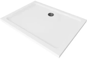 Mexen Flat brodzik prostokątny slim 110 x 80 cm, biały, syfon czarny - 40108011B