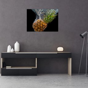 Obraz na szkle - ananas w wodzie (70x50 cm)