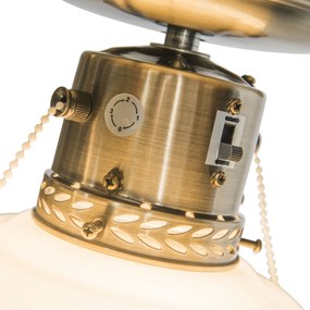 Industrialny wentylator sufitowy z oświetleniem 100 cm drewno - Wind